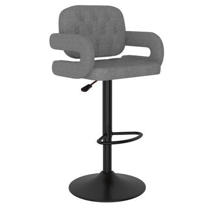 Tabourets de bar 2 pcs. Tissu gris clair