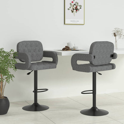 Tabourets de bar 2 pcs. Tissu gris clair