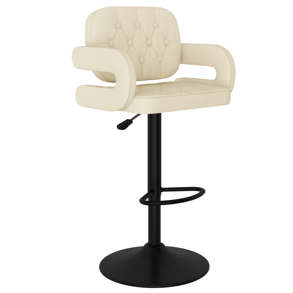 Barhocker 2 Stk. Creme Stoff