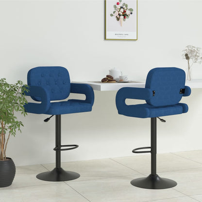 Barhocker 2 Stk. Blau Stoff