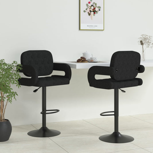 Tabourets de bar 2 pcs. Tissu noir