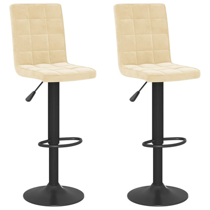 Barhocker 2 Stk. Creme Samt