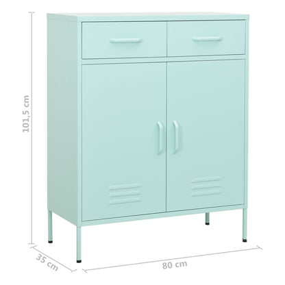 Armario de almacenamiento verde menta 80x35x101,5 cm acero