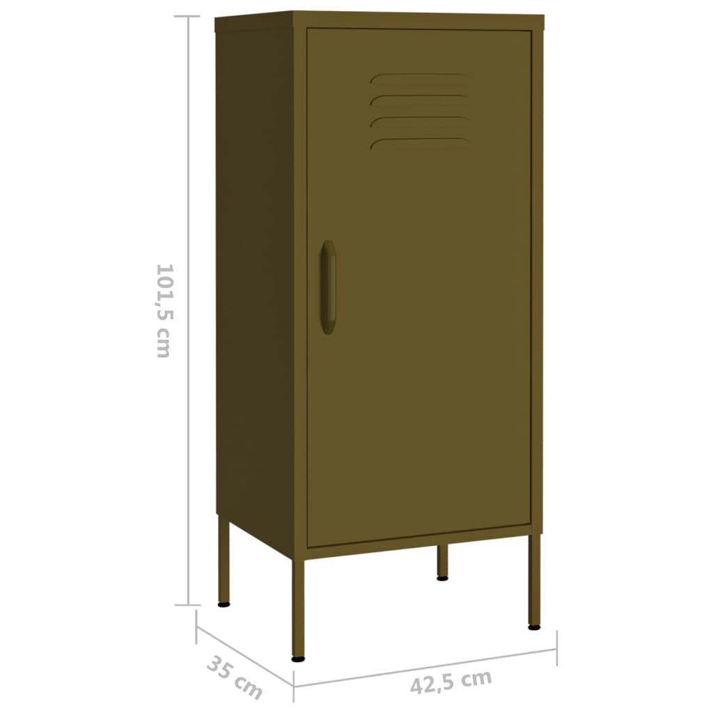 Schrank Olivgrün 42,5x35x101,5 cm Stahl