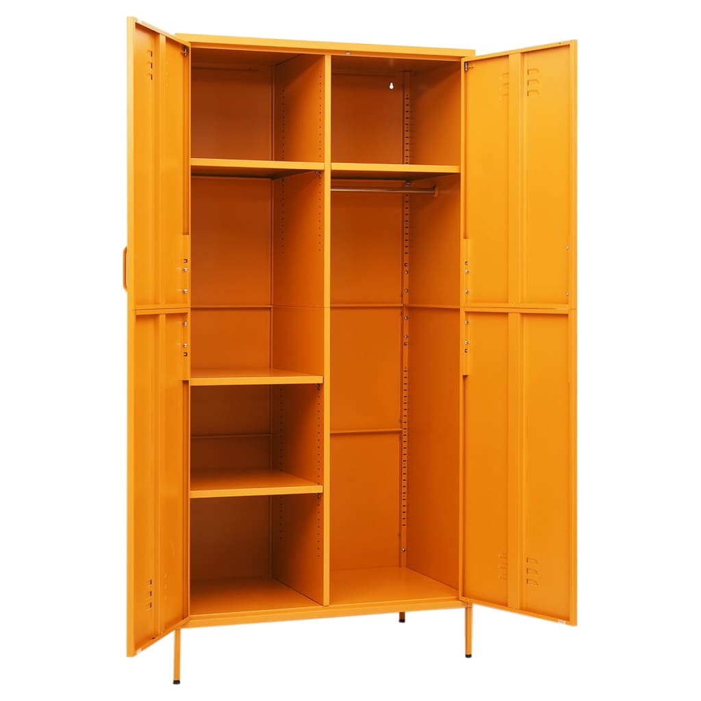 Armoire jaune moutarde 90x50x180 cm en acier