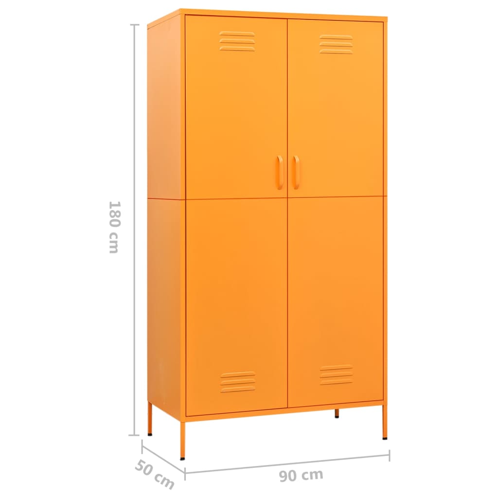 Armoire jaune moutarde 90x50x180 cm en acier