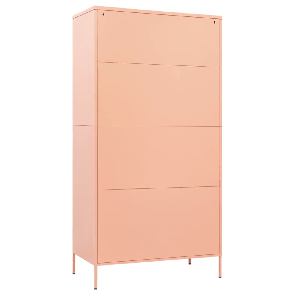 Armoire rose 90x50x180 cm en acier