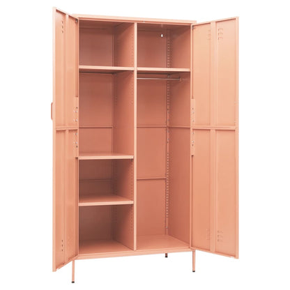 Armoire rose 90x50x180 cm en acier