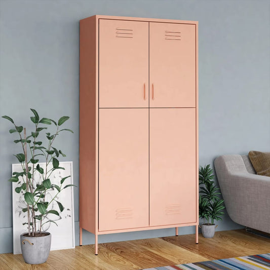 Armoire rose 90x50x180 cm en acier