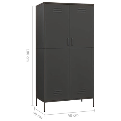 Armoire anthracite 90x50x180 cm acier