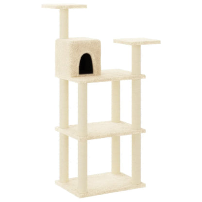 Arbre à chat avec griffoir en sisal crème 119 cm