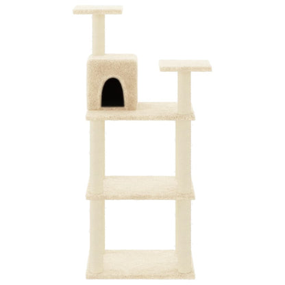 Arbre à chat avec griffoir en sisal crème 119 cm