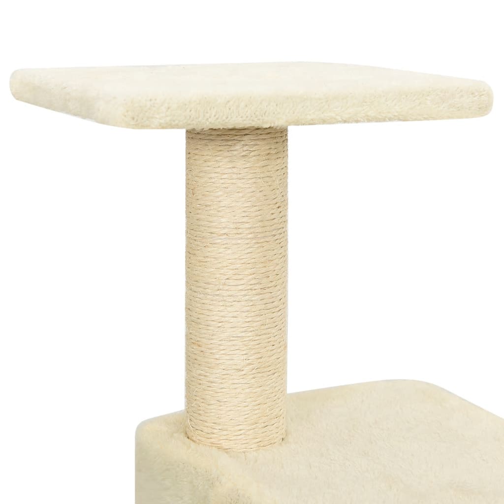 Arbre à chat avec griffoir en sisal crème 119 cm