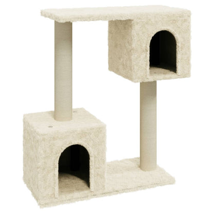 Arbre à chat avec griffoir en sisal crème 60 cm