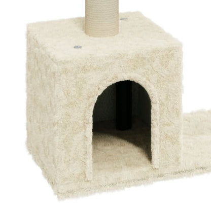 Arbre à chat avec griffoir en sisal crème 60 cm