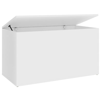 Coffre de rangement blanc 84x42x46 cm en bois