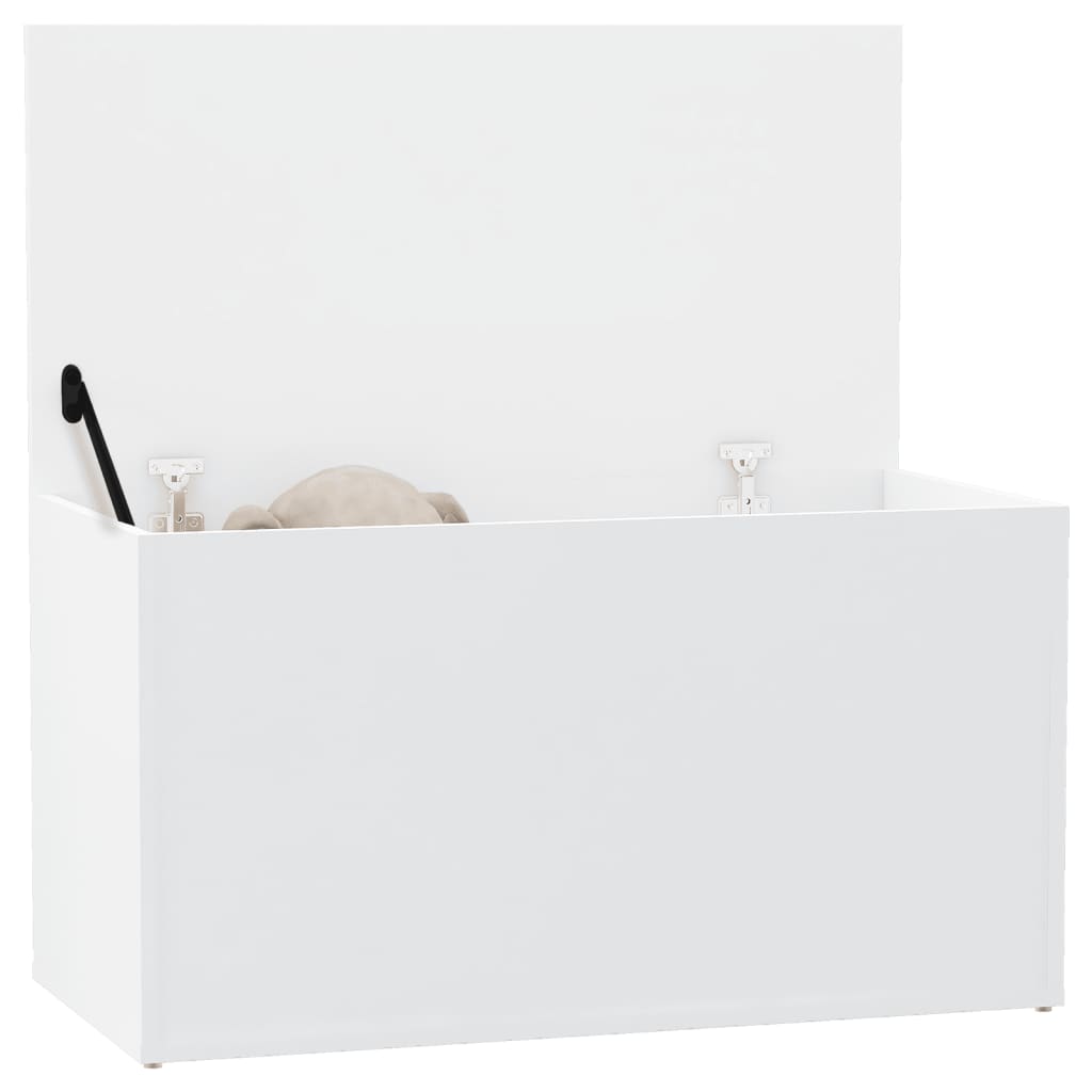 Coffre de rangement blanc 84x42x46 cm en bois