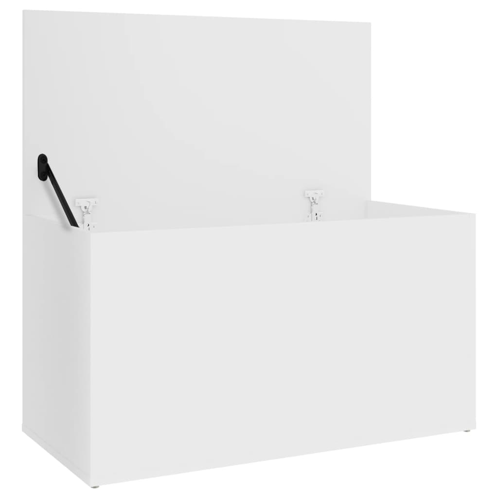 Coffre de rangement blanc 84x42x46 cm en bois