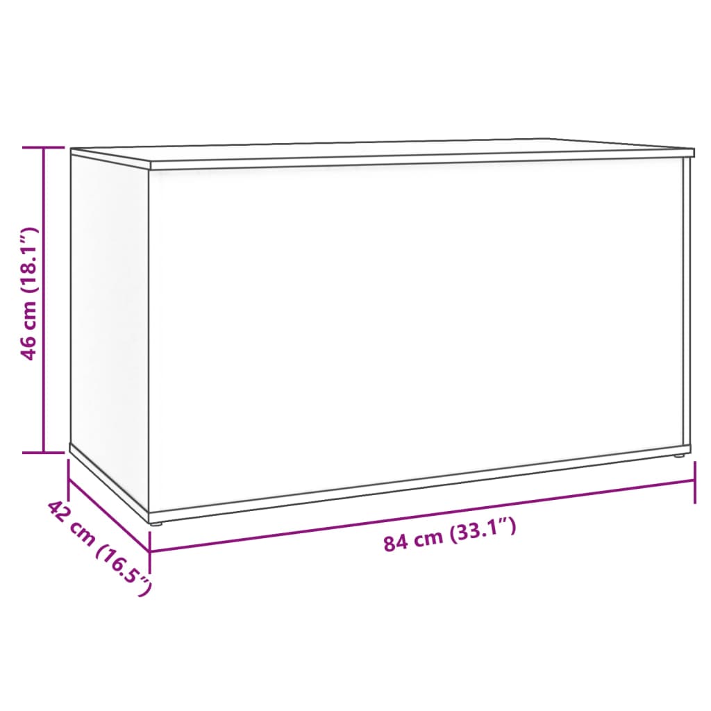 Aufbewahrungstruhe Betongrau 84x42x46 cm Holzwerkstoff