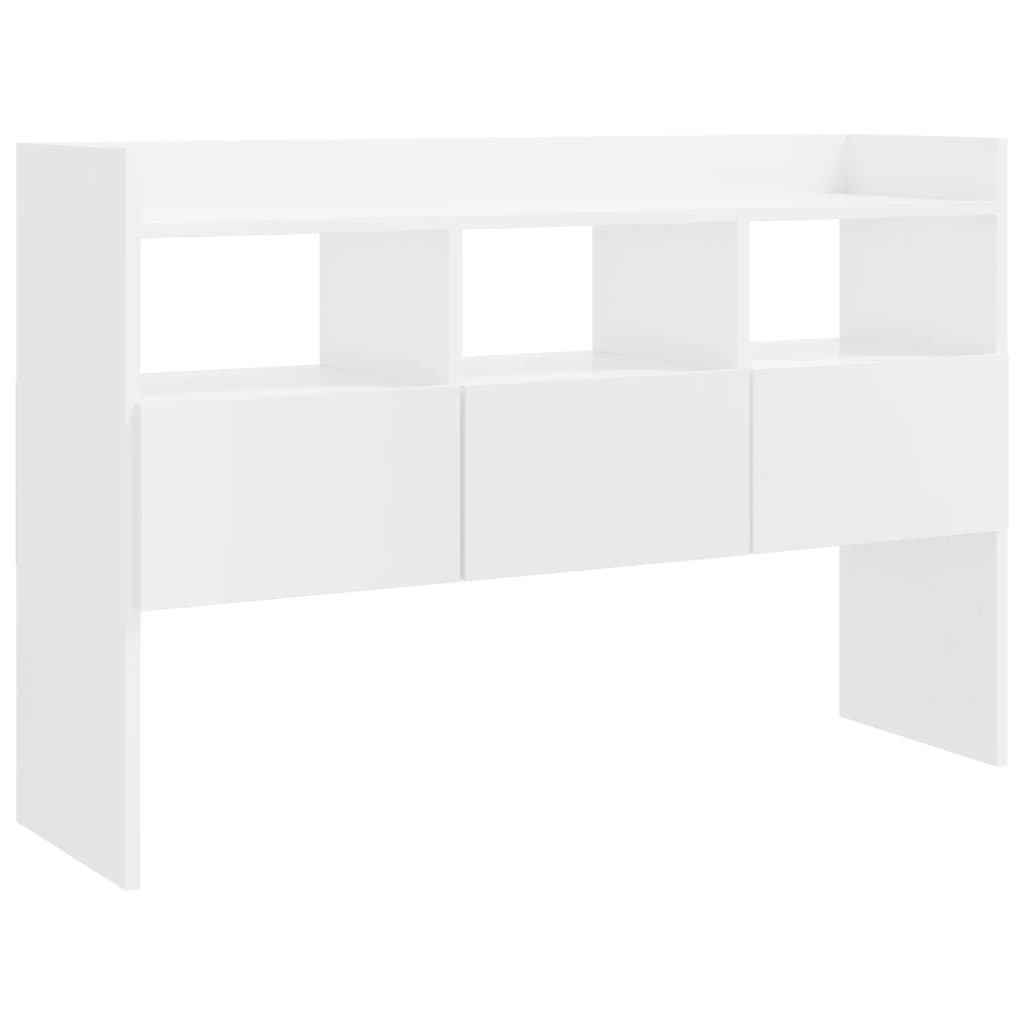 Buffet blanc brillant 105x30x70 cm en bois