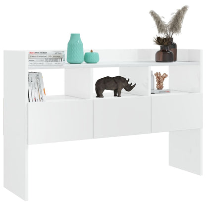 Buffet blanc brillant 105x30x70 cm en bois