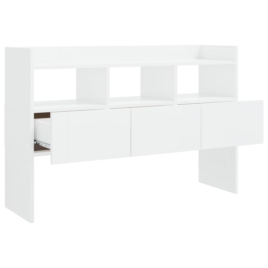 Buffet blanc brillant 105x30x70 cm en bois