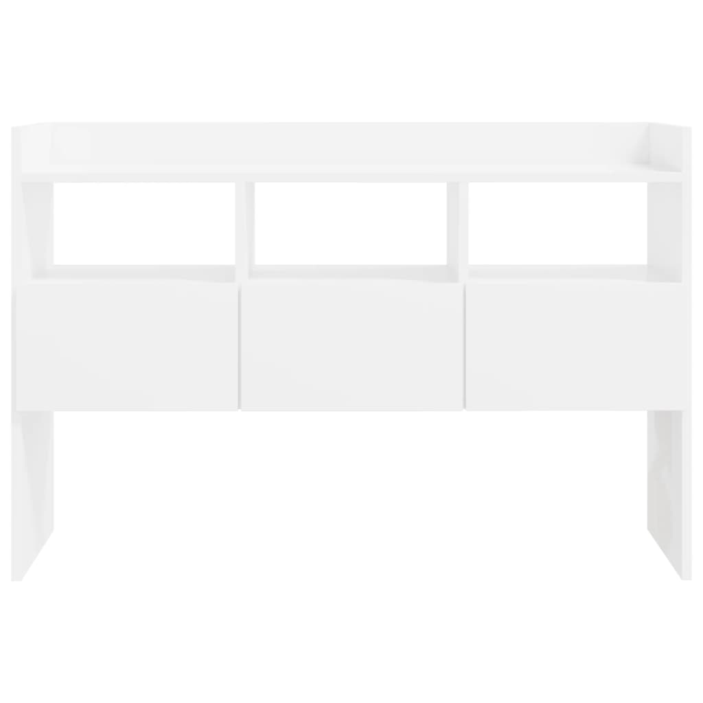 Buffet blanc brillant 105x30x70 cm en bois