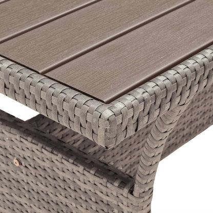 Garten-Couchtisch Grau 120x70x66 cm Poly Rattan