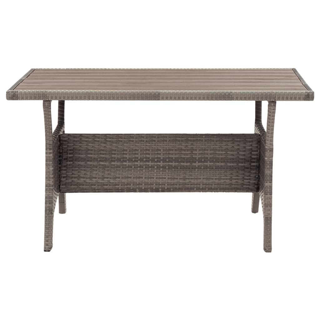 Garten-Couchtisch Grau 120x70x66 cm Poly Rattan