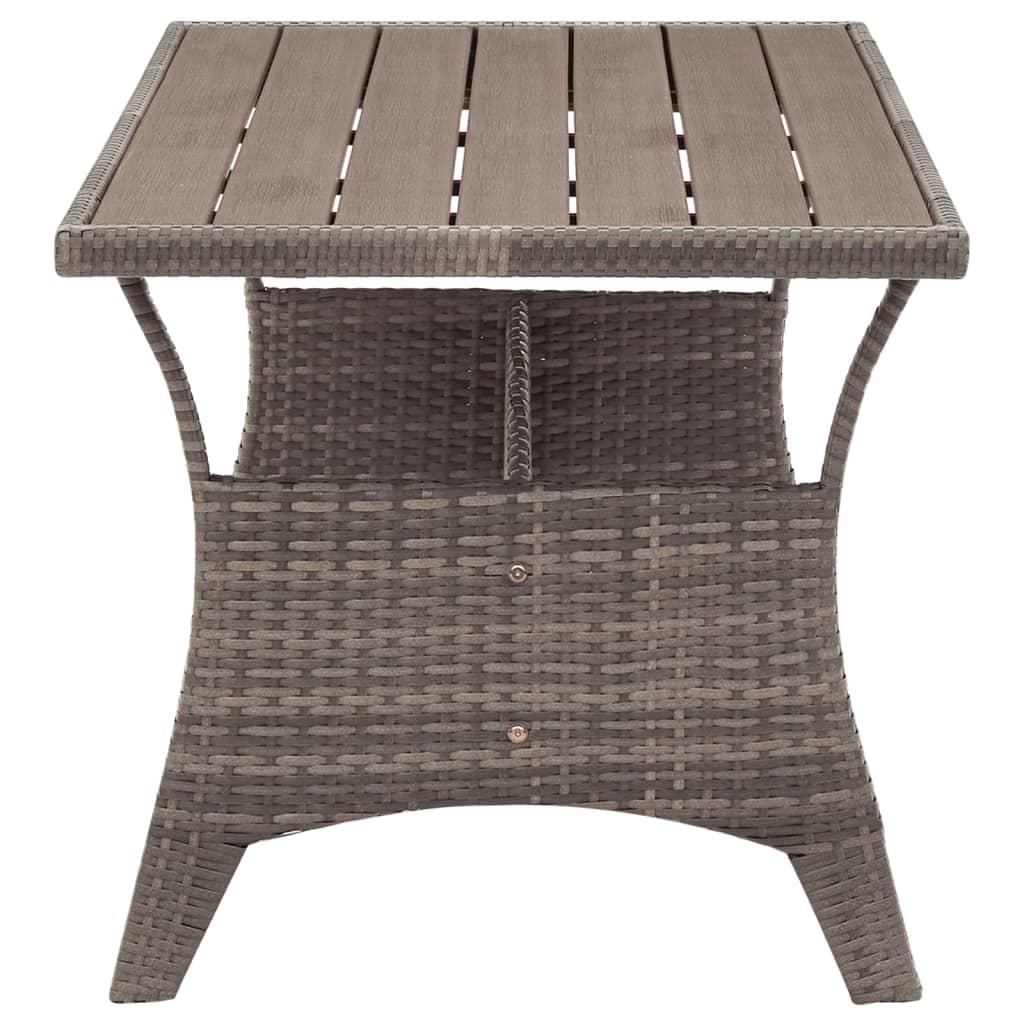 Garten-Couchtisch Grau 120x70x66 cm Poly Rattan