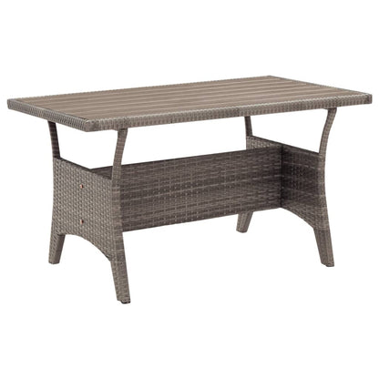 Garten-Couchtisch Grau 120x70x66 cm Poly Rattan