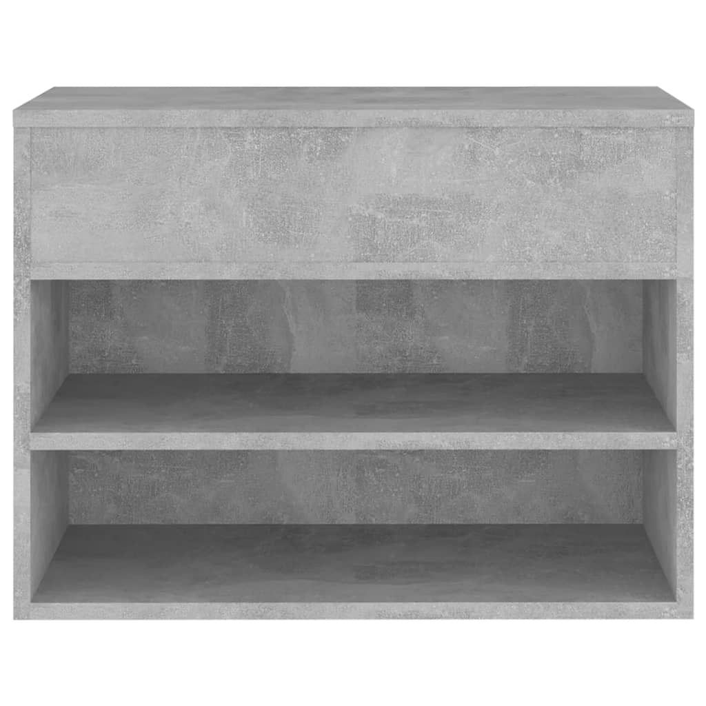 Banco zapatero hormigón gris 60x30x45 cm de madera