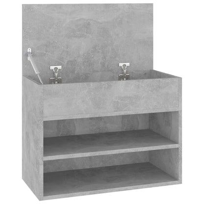 Banco zapatero hormigón gris 60x30x45 cm de madera