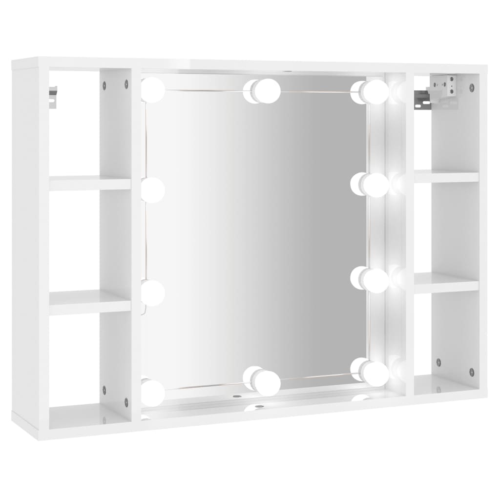 Armoire à miroir avec LED blanc brillant 76x15x55 cm