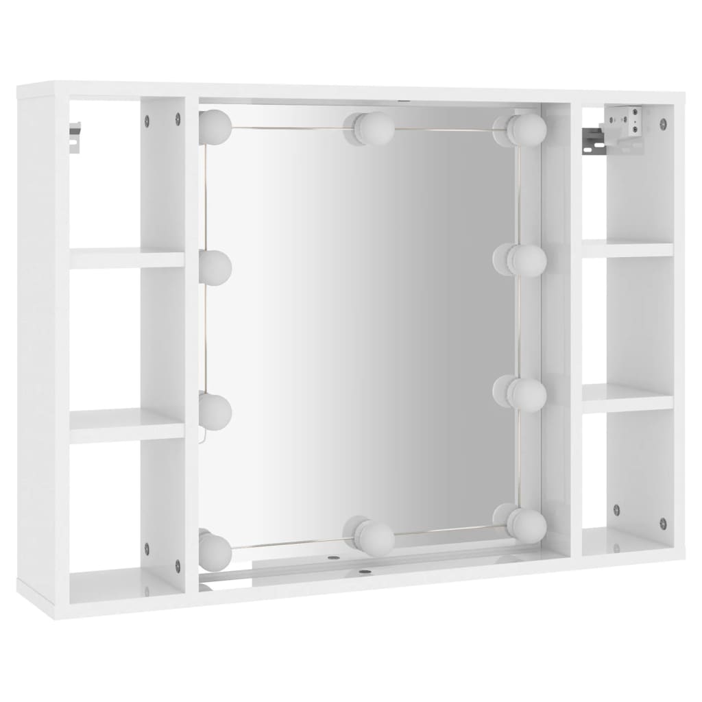 Armoire à miroir avec LED blanc brillant 76x15x55 cm