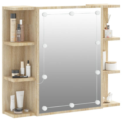 Spiegelschrank mit LED Sonoma-Eiche 70x16,5x60 cm