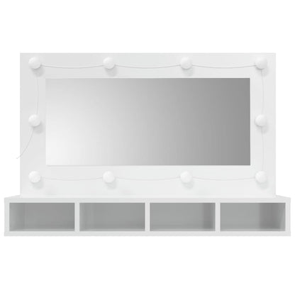 Armoire à miroir avec LED blanc brillant 90x31,5x62 cm