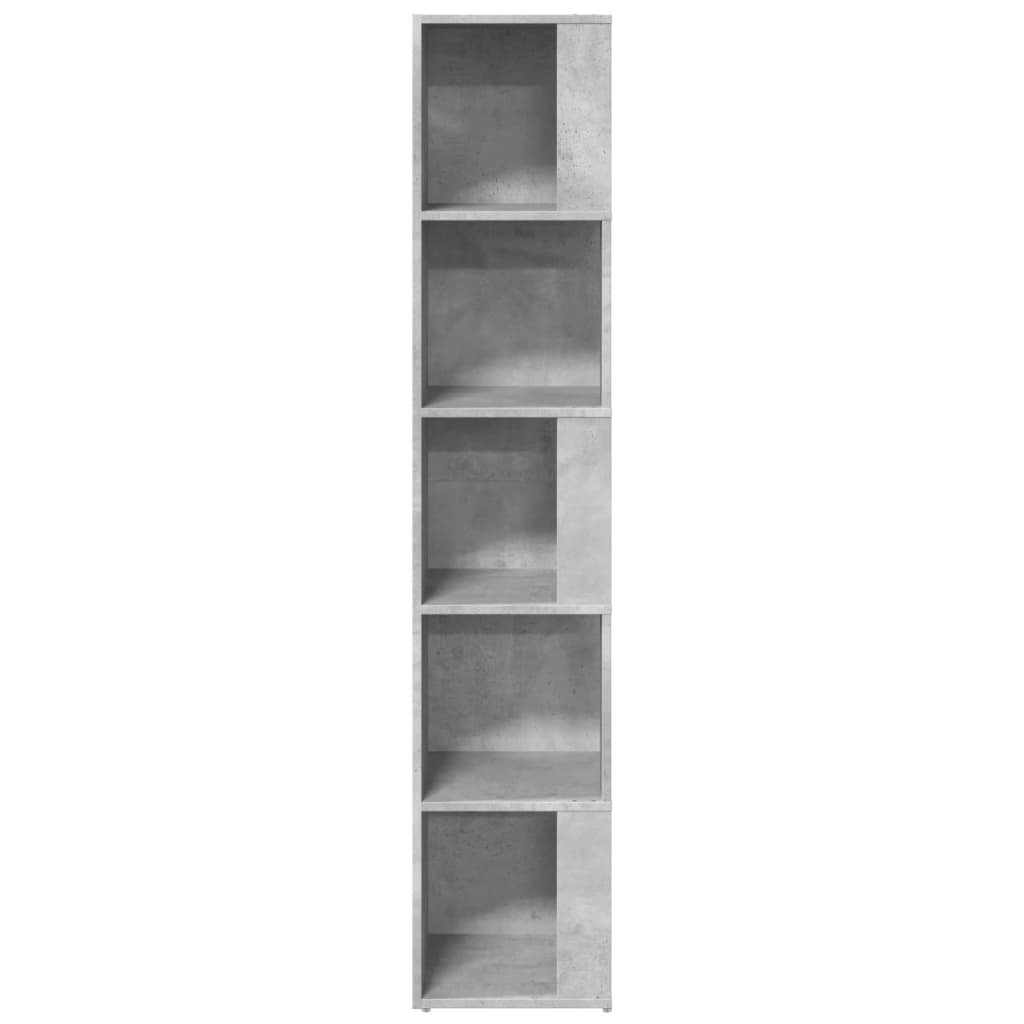 Etagère d'angle gris béton 33x33x164,5 cm en bois