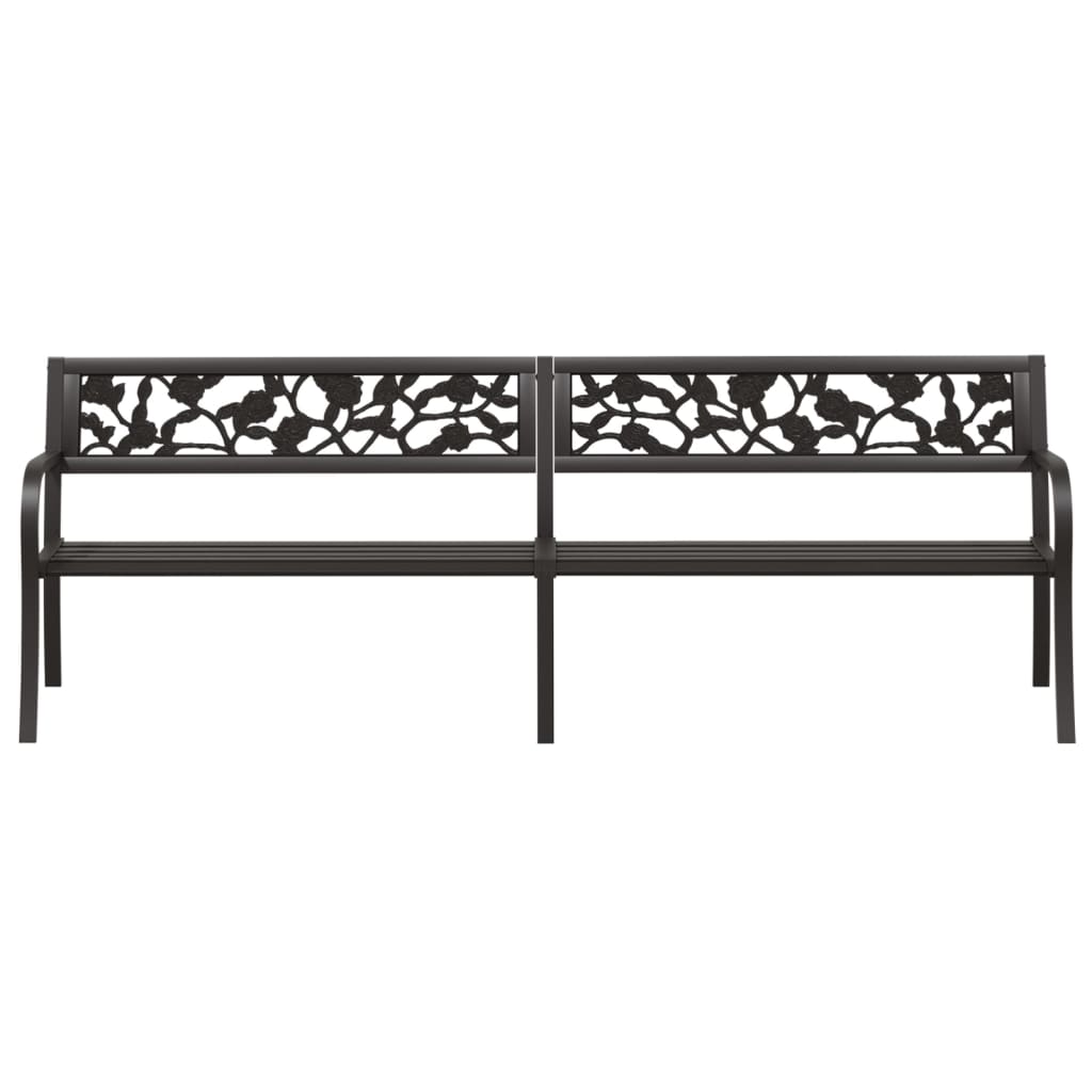 Banc de jardin double 246 cm acier noir