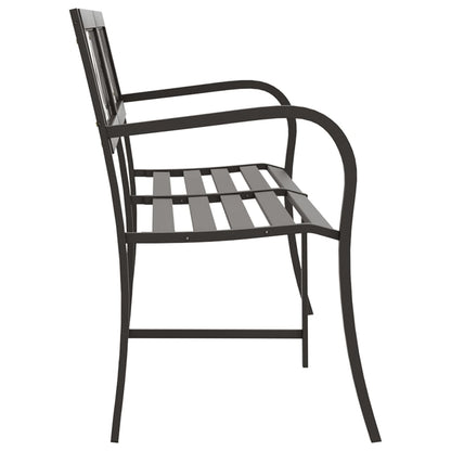 Banc de jardin double 246 cm acier noir