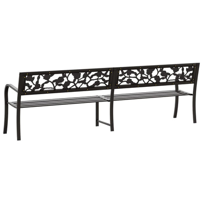 Banc de jardin double 246 cm acier noir