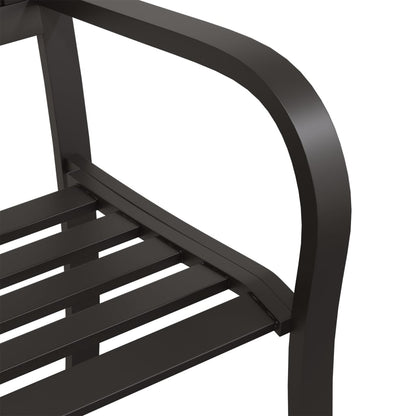 Banc de jardin double 246 cm acier noir