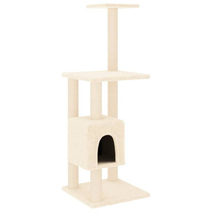 Arbre à chat avec griffoir en sisal crème 104 cm