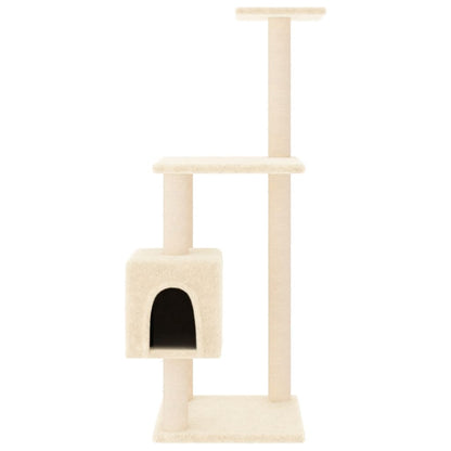 Arbre à chat avec griffoir en sisal crème 104 cm