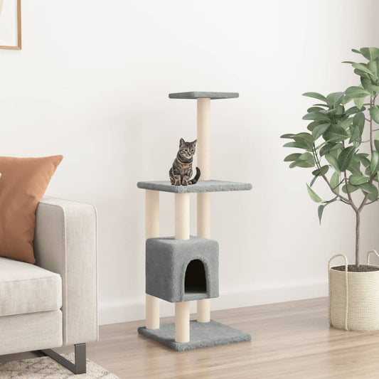 Arbre à chat avec griffoir en sisal gris clair 104 cm