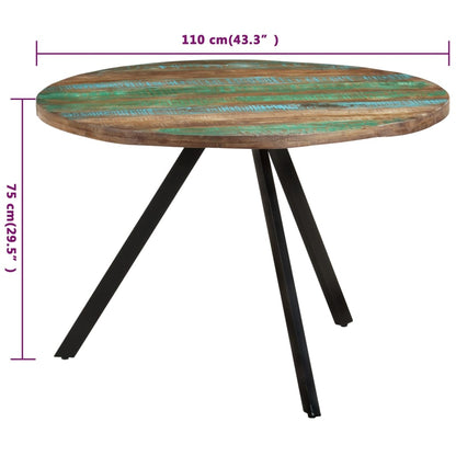 Table à manger 110x75 cm bois massif de récupération