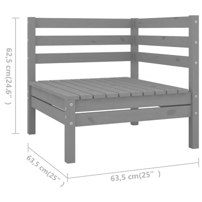 5-tlg. Garten-Lounge-Set Massivholz Kiefer Grau