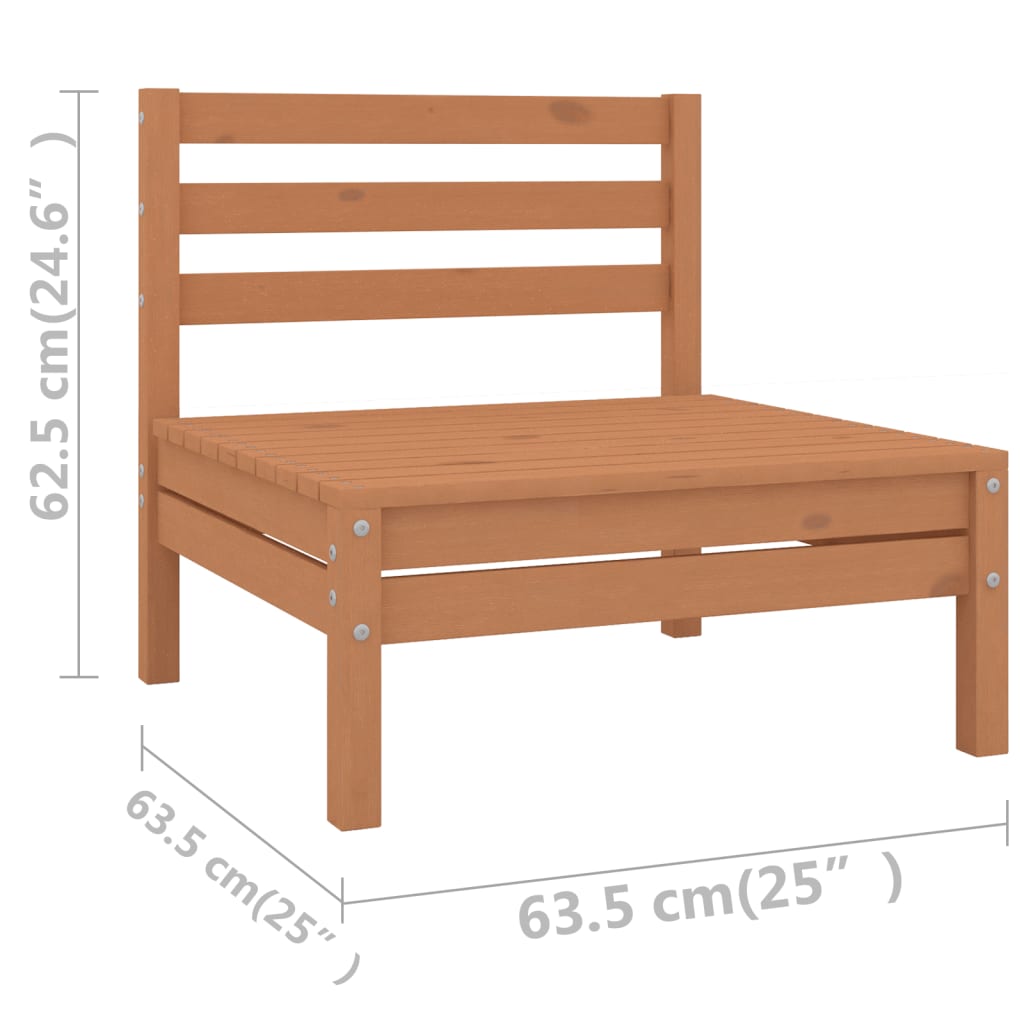 10-tlg. Garten-Lounge-Set Honigbraun Massivholz Kiefer