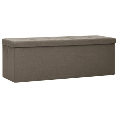 Banc pliable avec rangement aspect lin marron