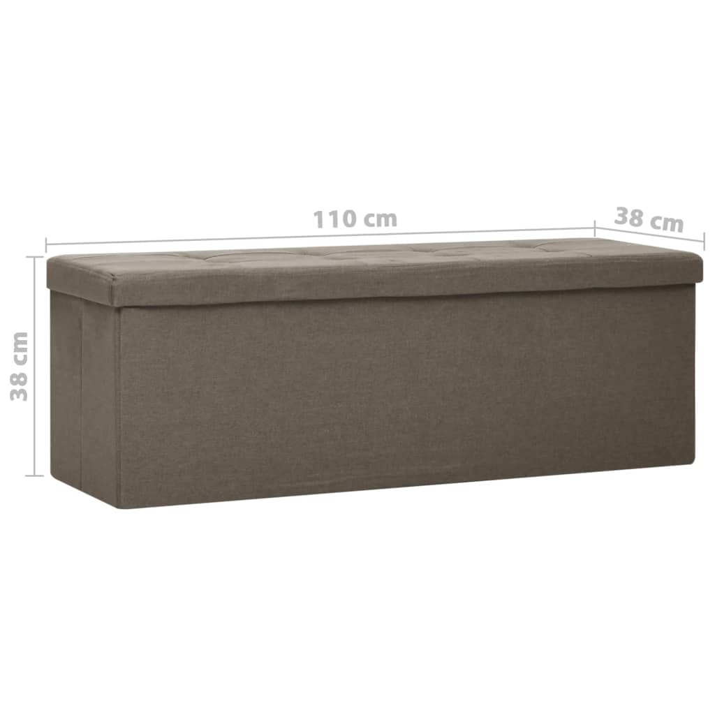 Banc pliable avec rangement aspect lin marron